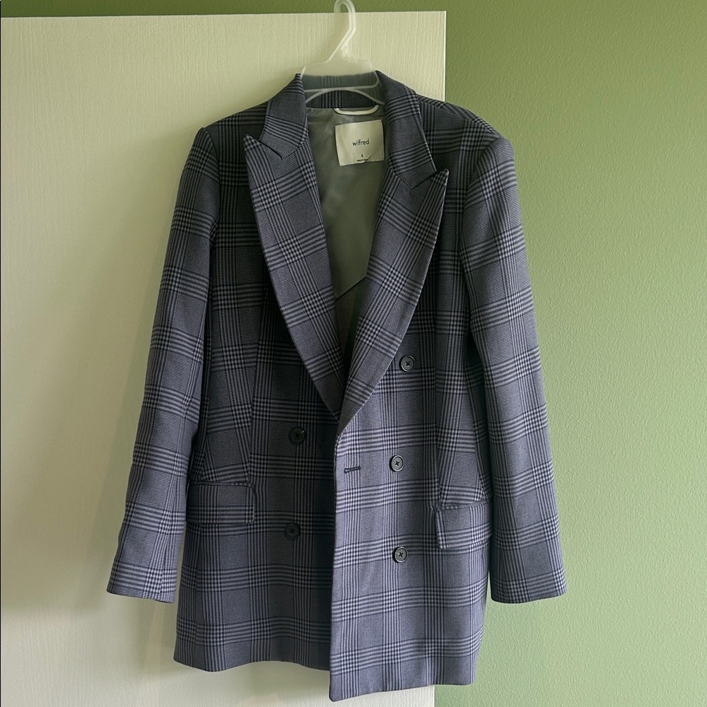Wilfred Purple Checkered Blazer